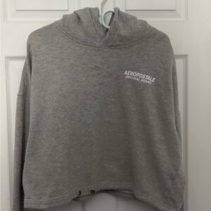 Aeropostale Heather Gray Cropped Hoodie